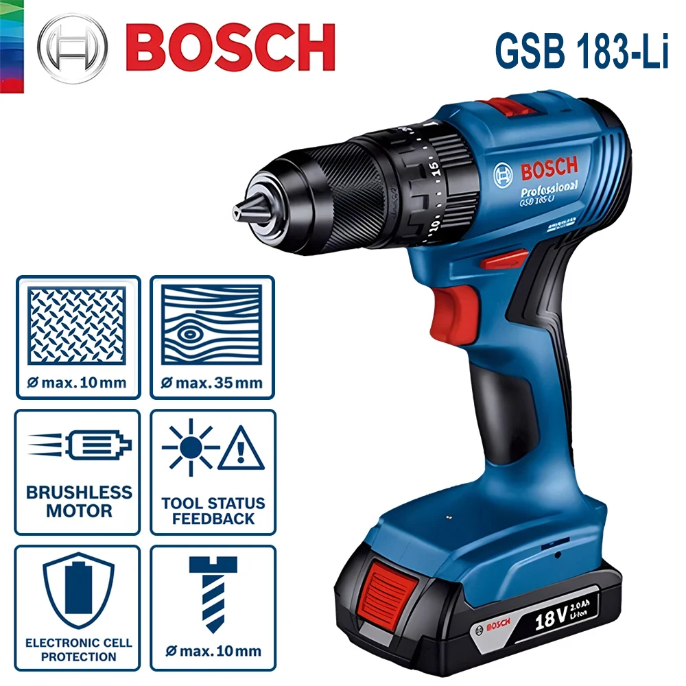 Taladro percutor Bosch GSB 183 - Bosch Drill Gsb 18V reseña y precio